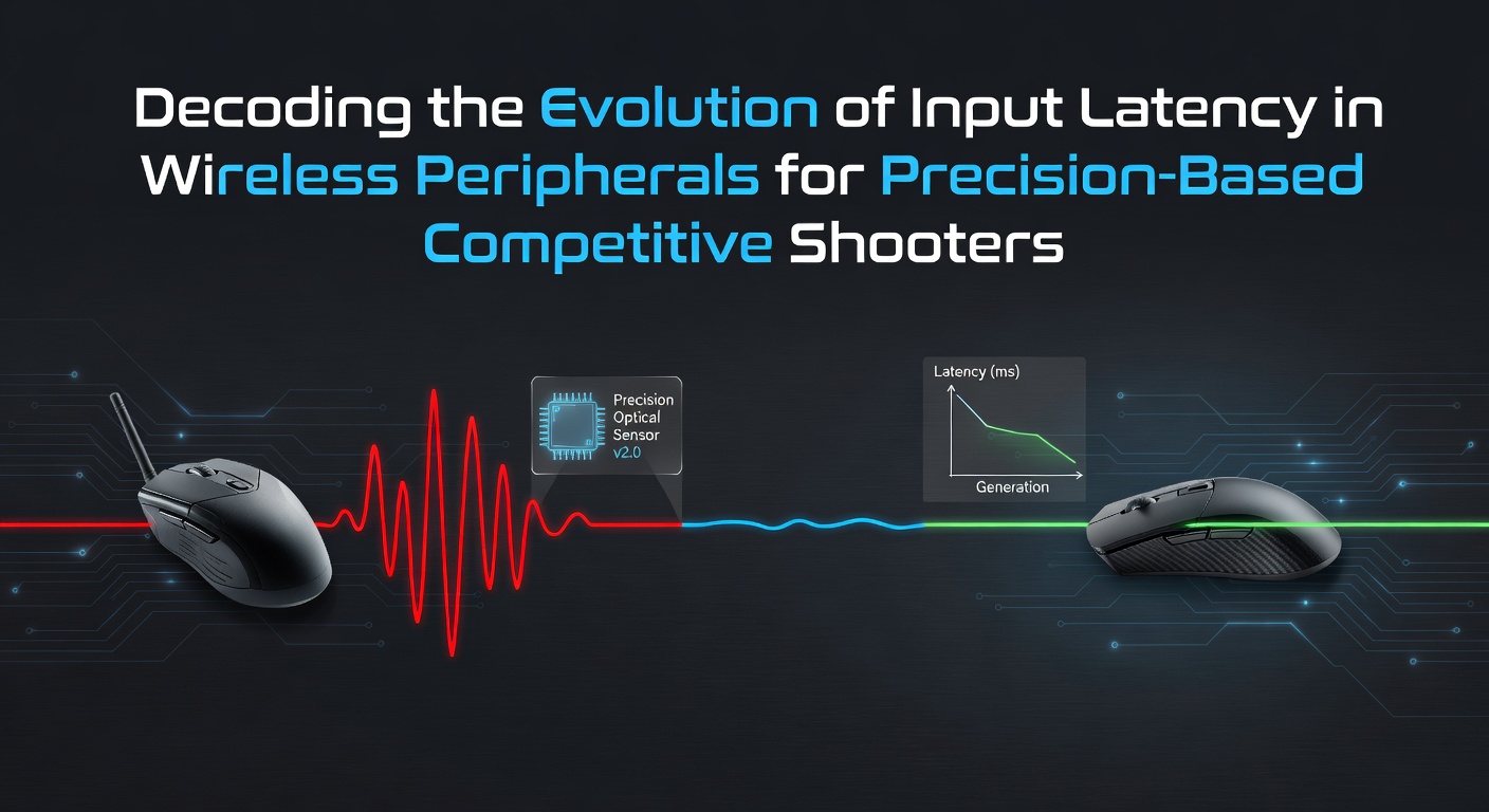 Evolution of wireless gaming mice showing reduced latency components over time in competitive setups