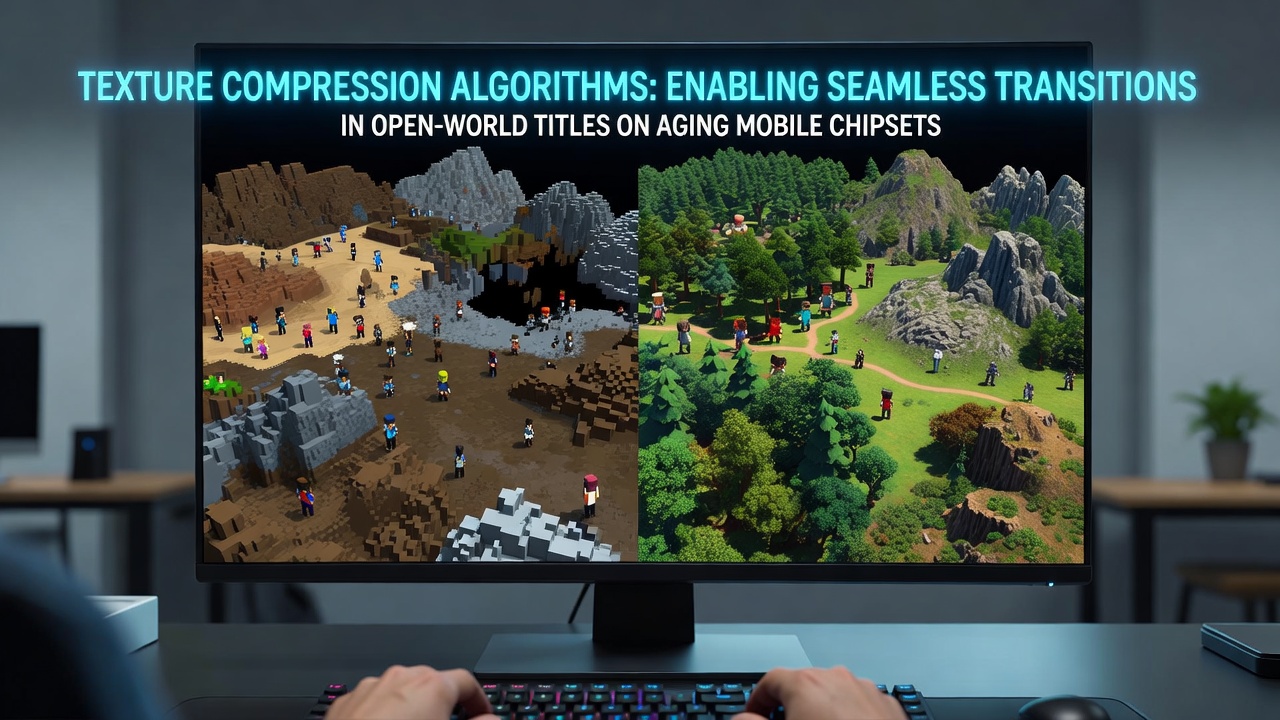 Mobile chipset architecture diagram showing texture compression pipelines for open-world game streaming